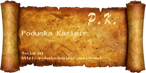 Poduska Kazimir névjegykártya